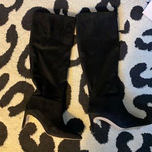 BCBG black suede boots